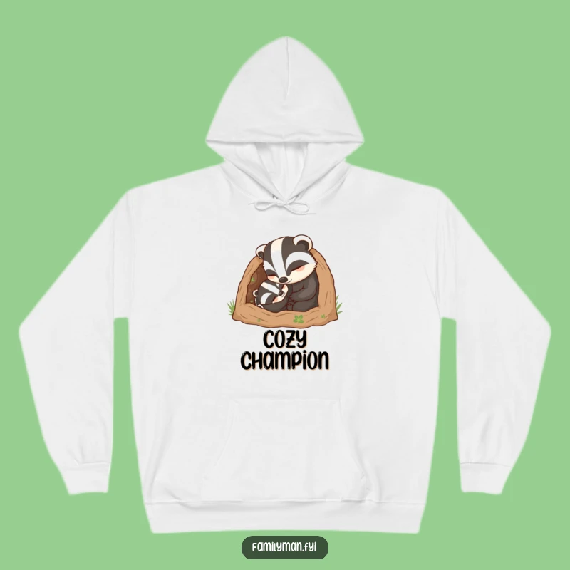 Funny Dad Badger Hoodie - Cozy Comfort of a Burrow Hug Gift