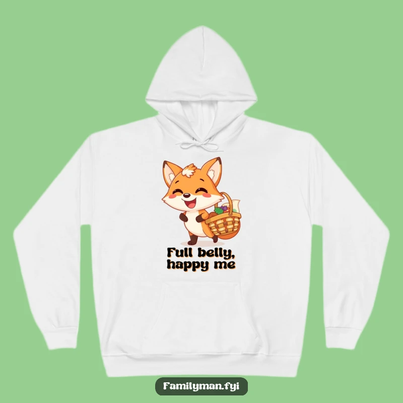 Funny Fox Picnic Hoodie: Cozy Comfort with a Satisfied Grinning Hare