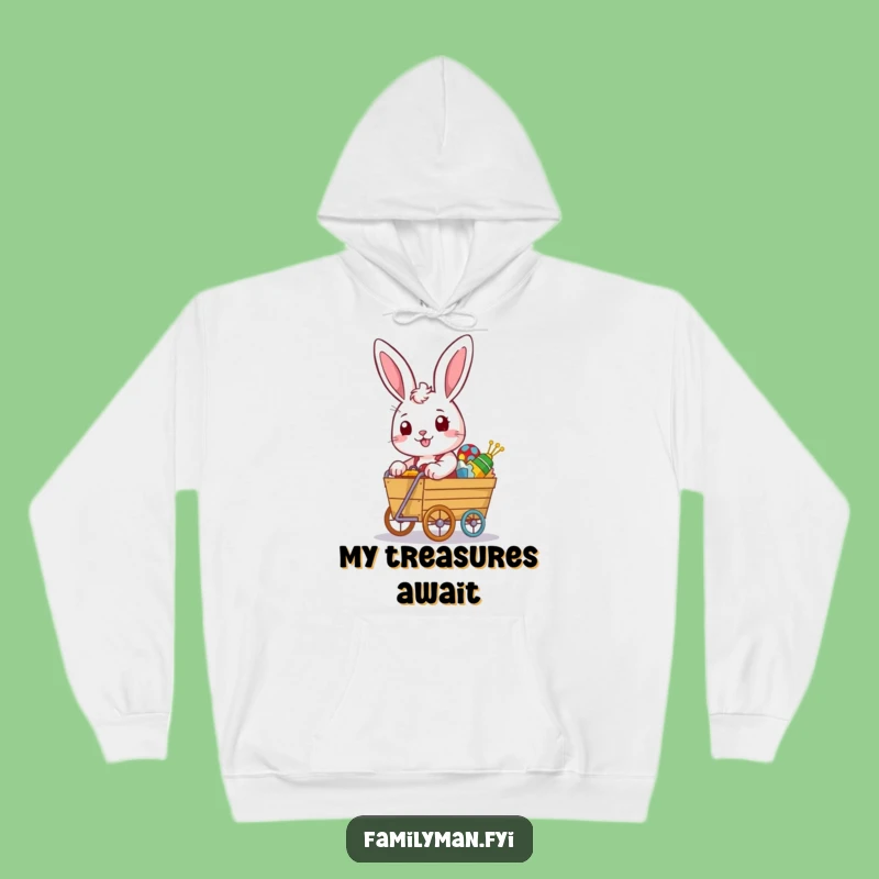 Funny Rabbit Hoodie: Determined Toy Hauler, Cozy and Funny Gift Apparel
