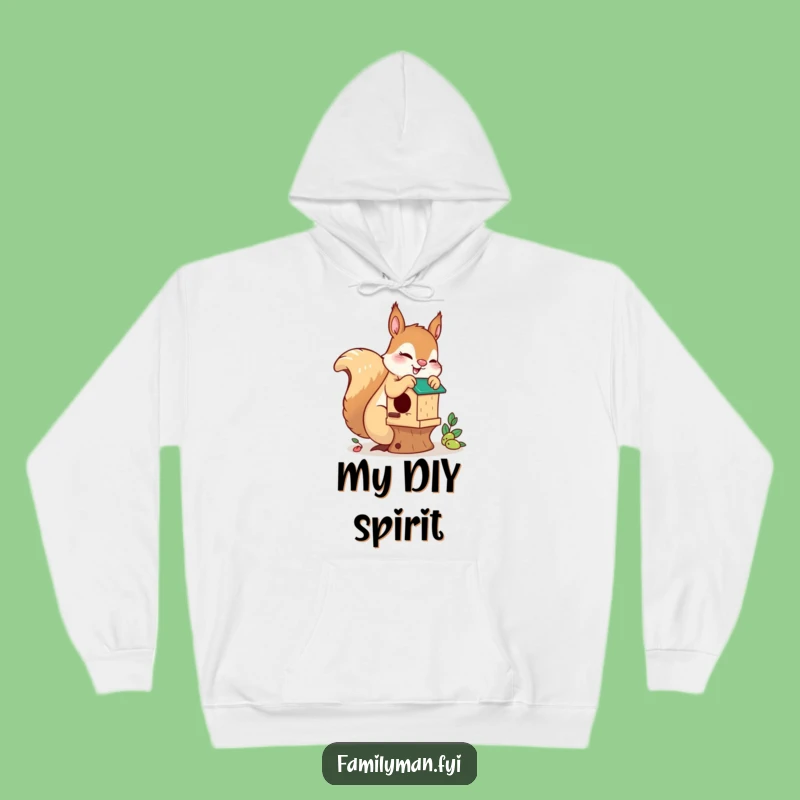 Funny Playful Squirrel Hoodie: Cozy Builder Wear, Humorous Warmth and a Great Funny Gift