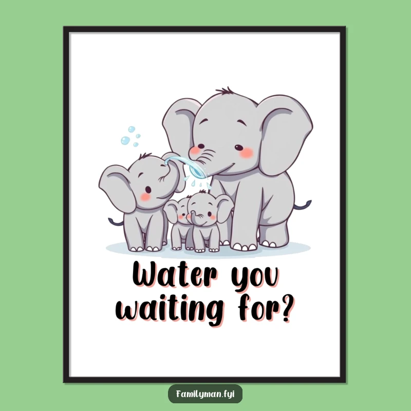 Free Printable Elephant Dad Wall Art: Funny Family Home Decor Download