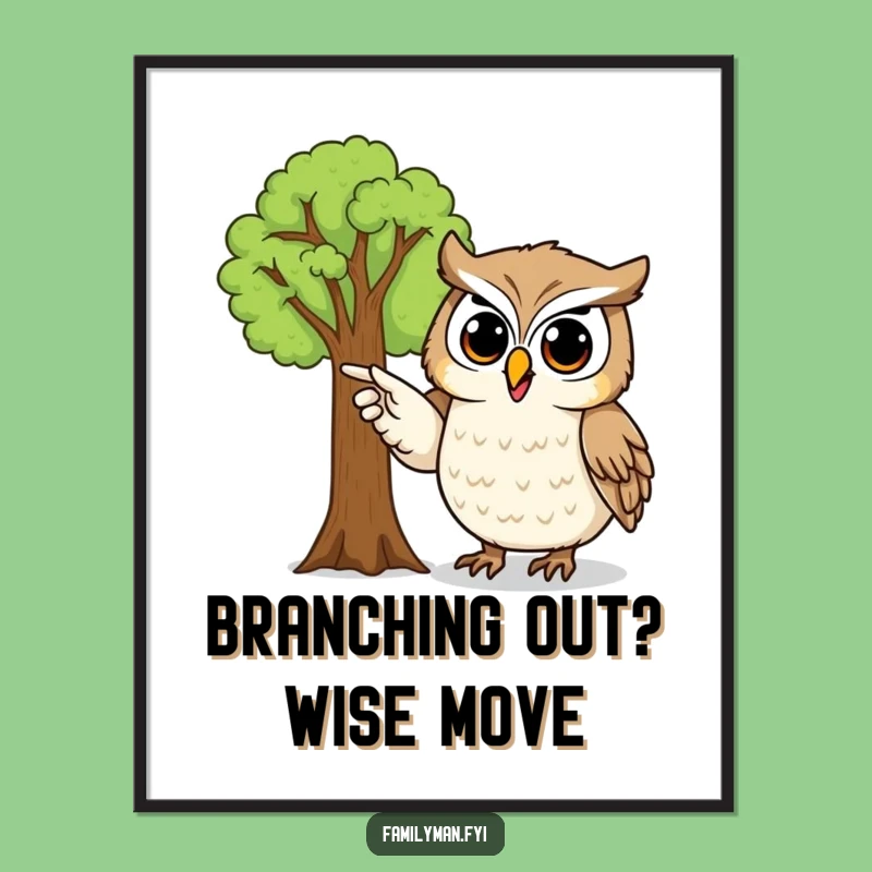 Free Printable Wall Art: Proud Owl Family Tree - Wise Downloadable Decor