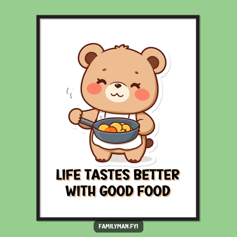 Free Printable Bear Chef Wall Art - Funny Downloadable Decor for Kitchens