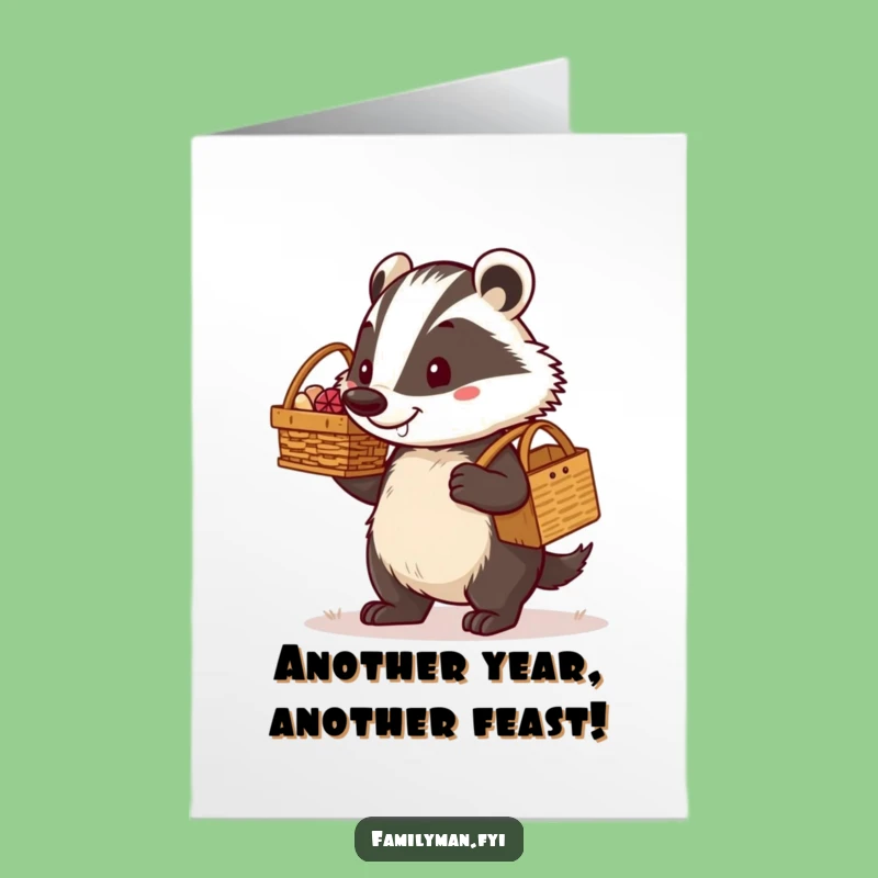 Free Printable Badger Dad Birthday Card: Funny Downloadable Gift for Him