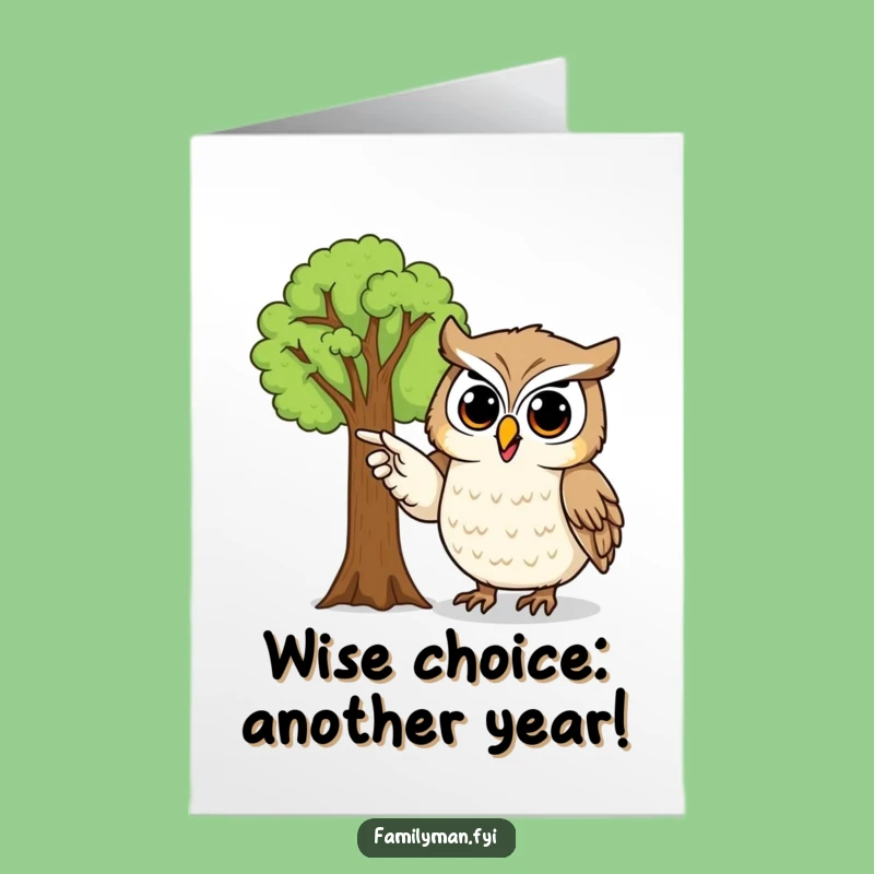 Free Printable Birthday Card: Proud Family Owl - Downloadable Gift for Genealogists