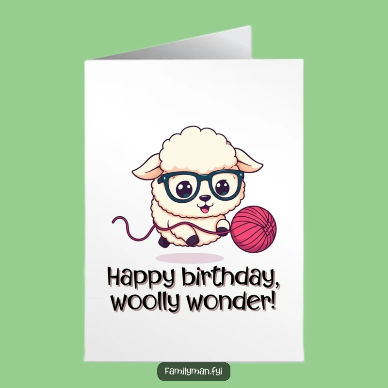Free Printable Birthday Card: Sheepdog Yarn Chase, Funny Downloadable Gift