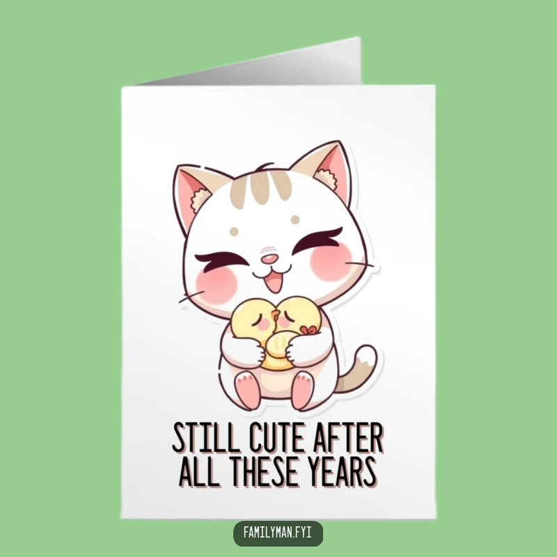 Free Printable Funny Cat Card: Mischievous Kitty & Bird - Perfect Downloadable Birthday Gift