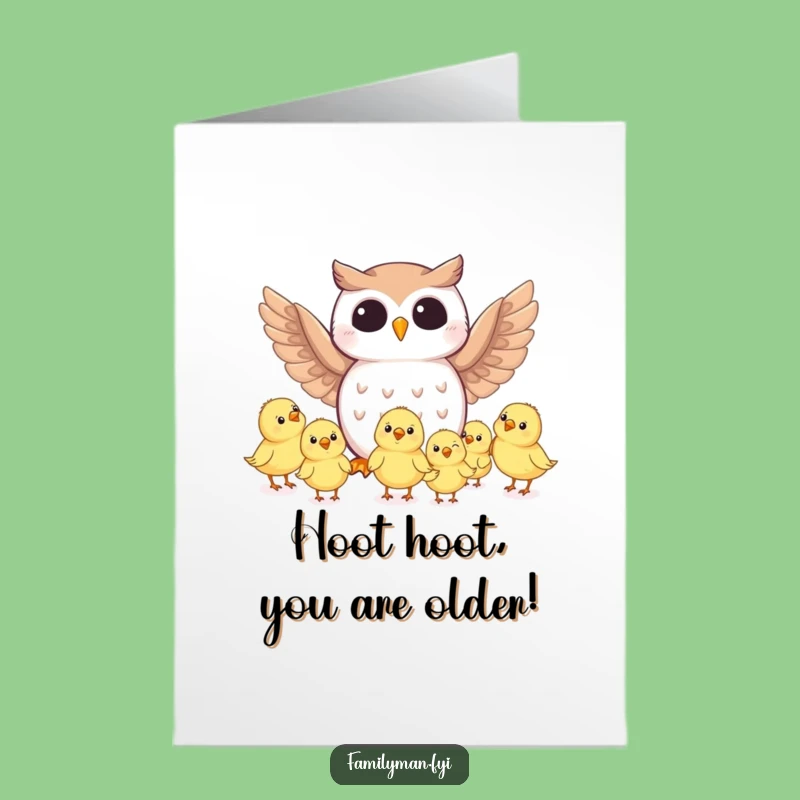 Free Printable Funny Owl Birthday Card: Hilarious Flying Lesson for a Joyful Digital Gift