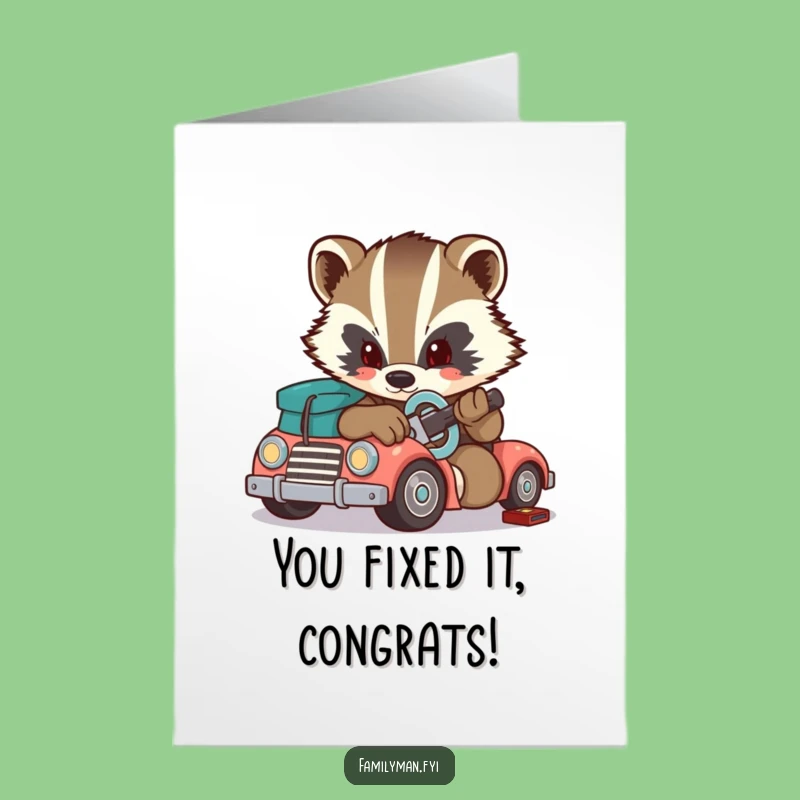 Free Printable Badger Congrats Card: Skillful Downloadable Gift for Achievements!