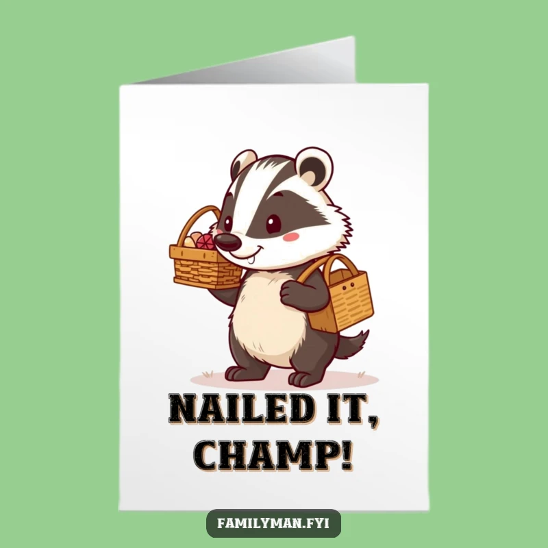 Free Printable Badger Dad Congrats Card: Proud Achievement Downloadable Gift