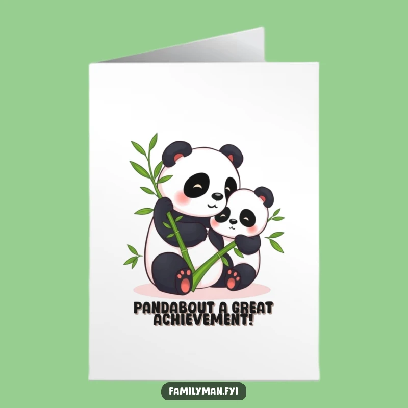 Free Printable Congrats Card: Panda Bamboo Buddies, Adorable Downloadable Achievement Gift