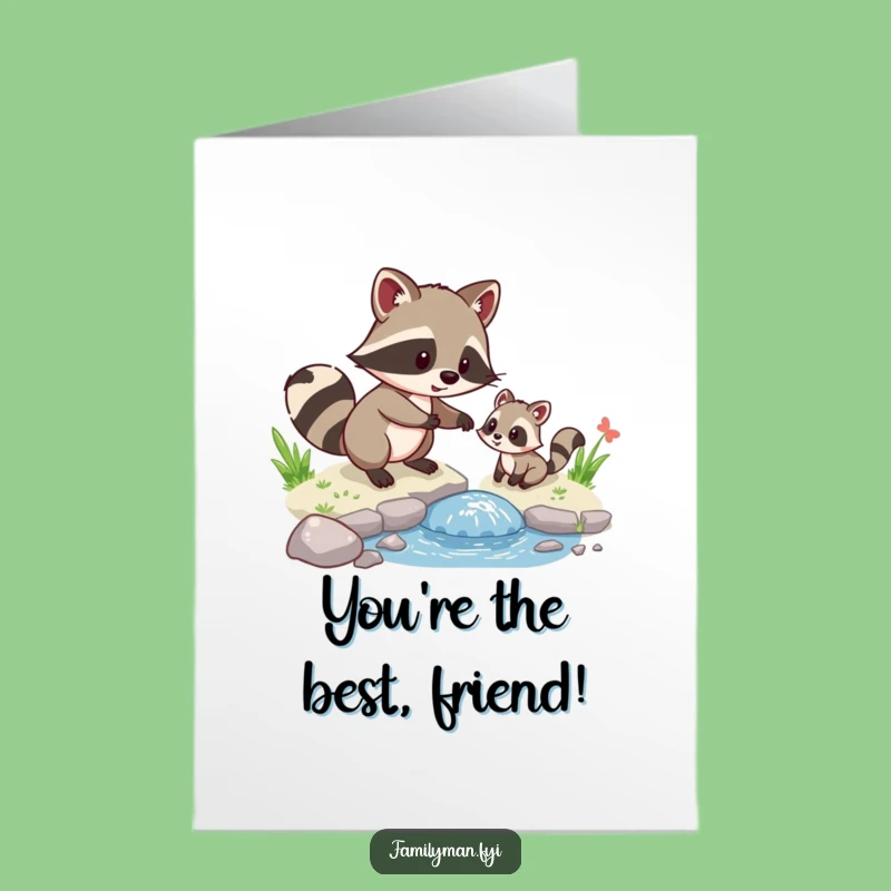 Free Printable Congrats Card: Raccoon's Helpful Spirit, Celebrate Success, Cute Downloadable