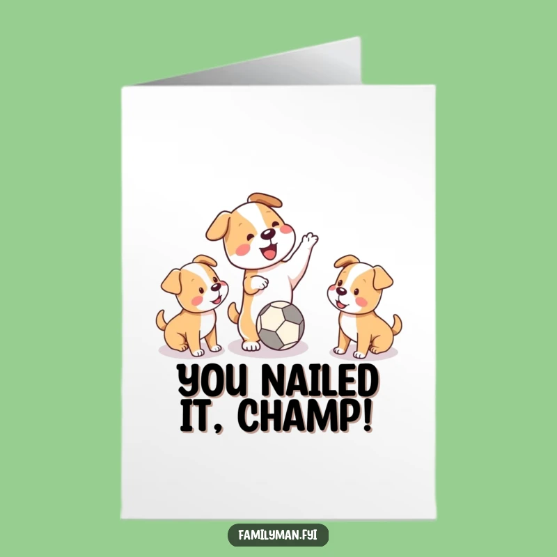 Free Printable Congrats Card: Dog & Puppies Playtime for a Joyful Downloadable Celebration