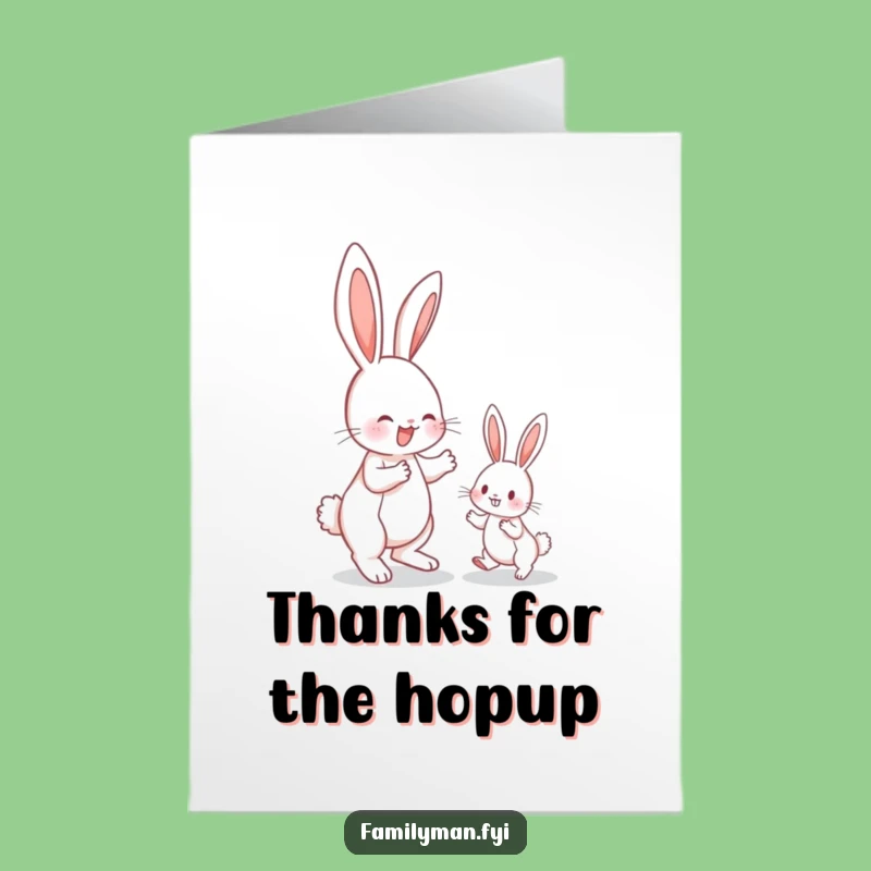 Free Printable Bunny Hop Thank You Card - Cute DIY Downloadable
