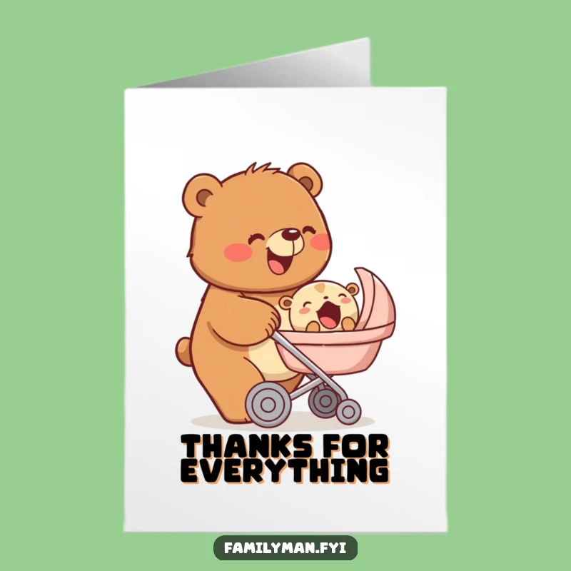 Free Printable Thank You Card: Bear's Little One Thanks!