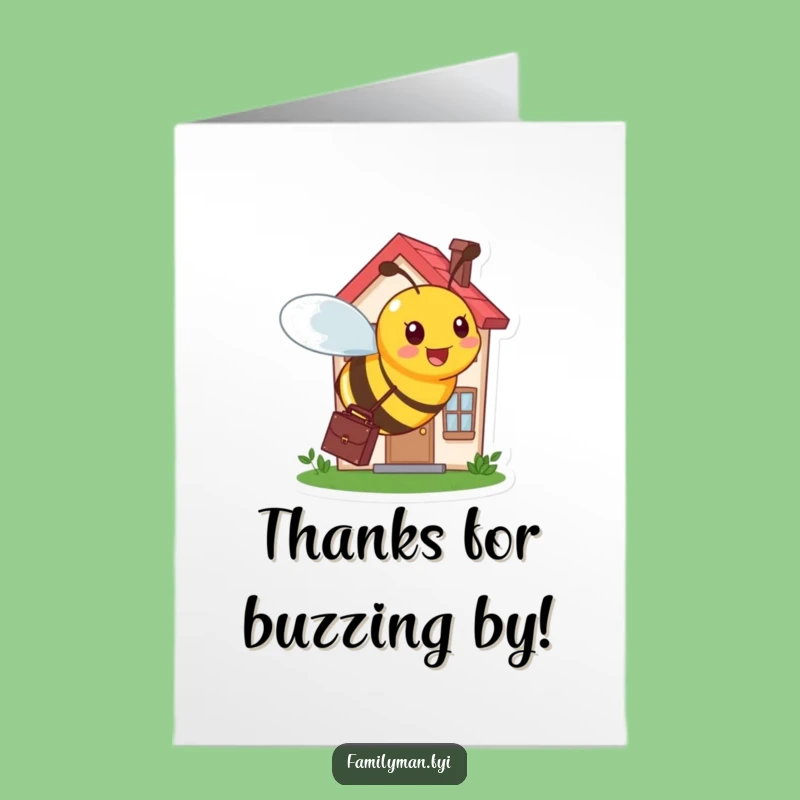Free Printable Thank You Card: Bee's Diligence Downloadable Gift for Appreciation