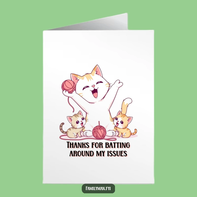 Free Printable Thank You Card: Cat Dad's Playtime - Sweet Downloadable Gratitude