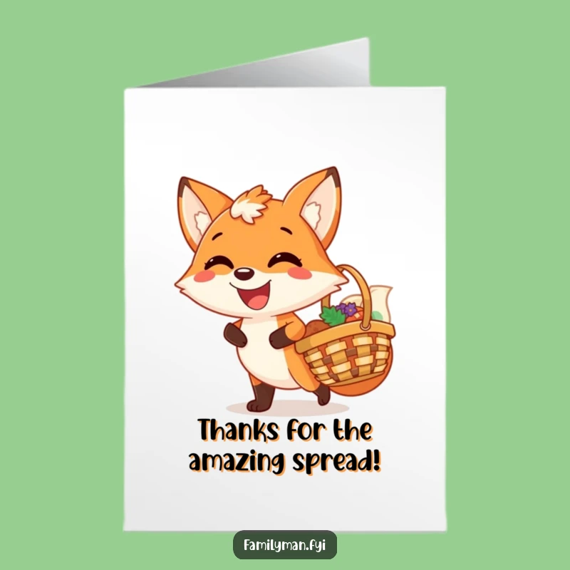 Free Printable Thank You Card: Grinning Fox Picnic Appreciation - Funny Downloadable Gift!