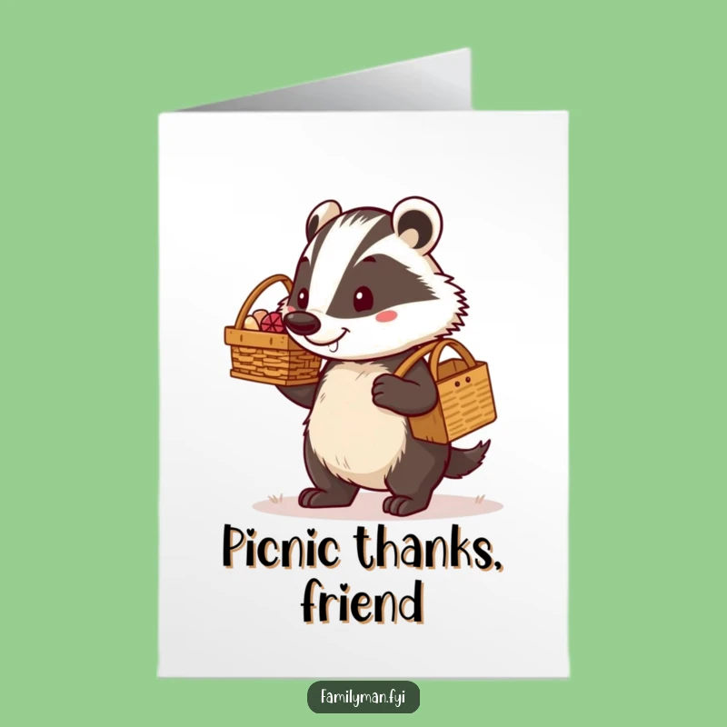 Free Printable Badger Dad Thank You Card: Grateful & Determined Downloadable