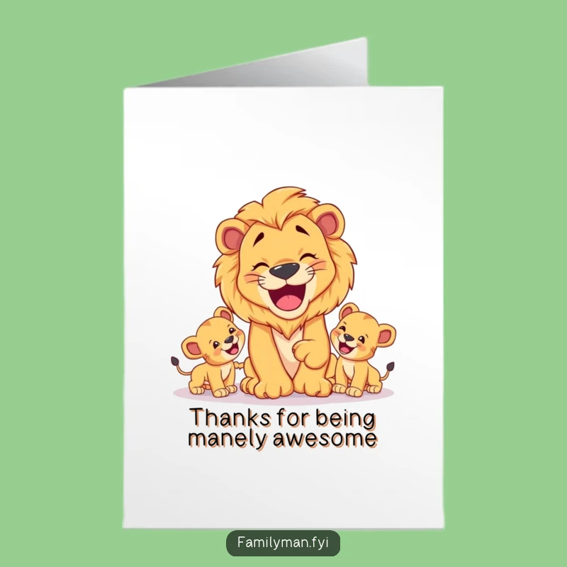 Free Printable Lion Thank You Card: Roaring Gratitude Downloadable