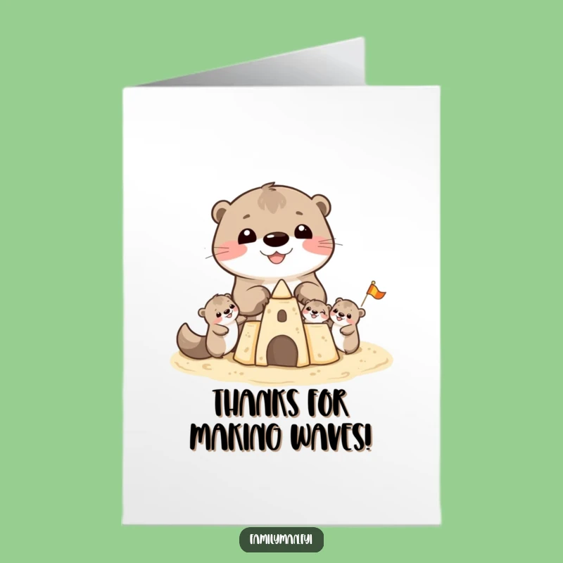 Free Printable Thank You Card: Adorable Otter Family Appreciation!