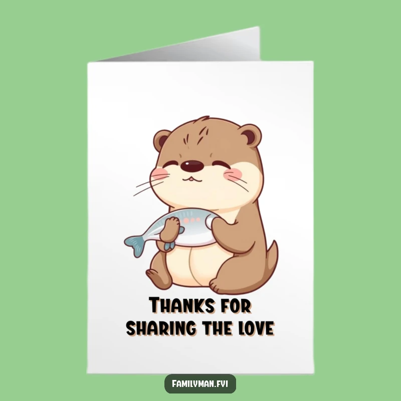 Free Printable Thank You Card: Otter's Generous Treat, Funny Downloadable for Showing Gratitude