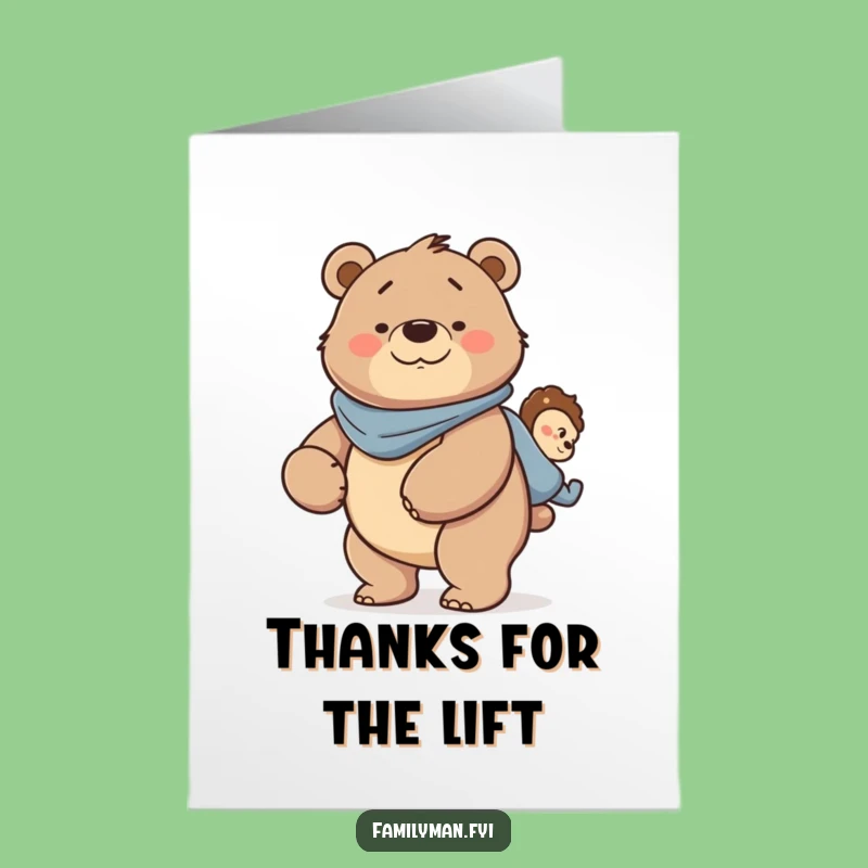 Free Printable Thank You Card: Bear Dad's Ride of Thanks - Funny Downloadable!
