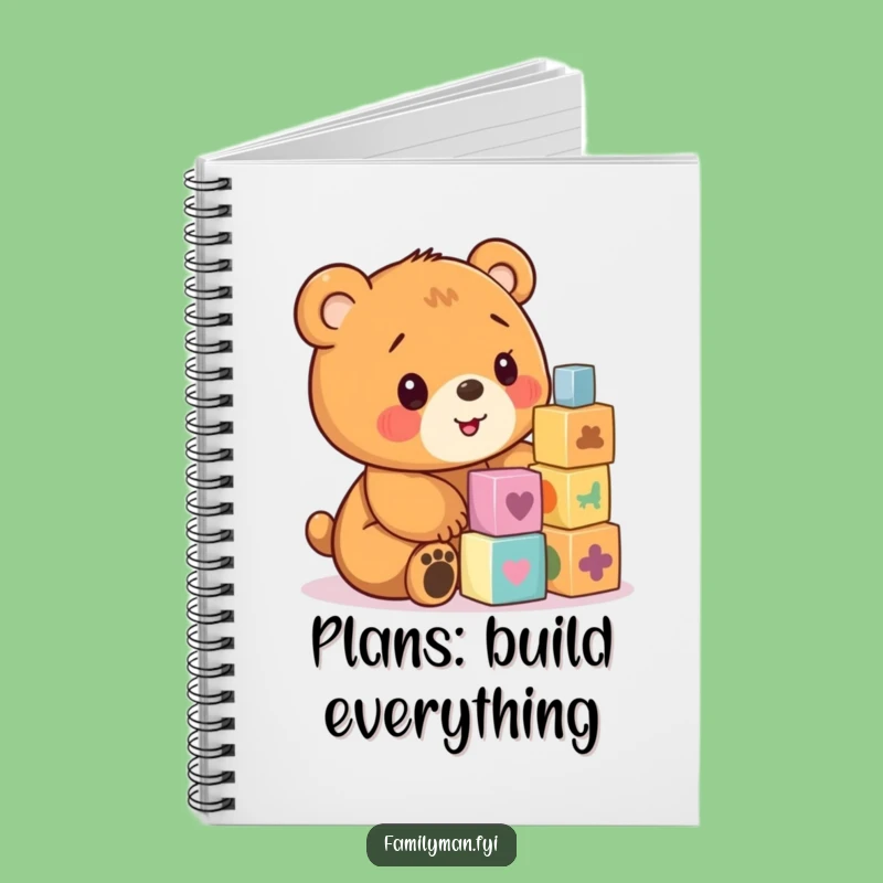 Funny Bear Cub Blocks Notebook: Great Gift for Creative Playful Thoughts