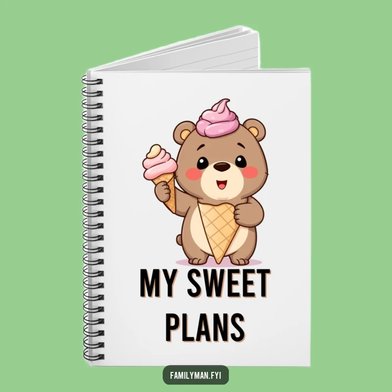 Funny Bear Cub Ice Cream Journal: Jot Down Sweet Ideas!