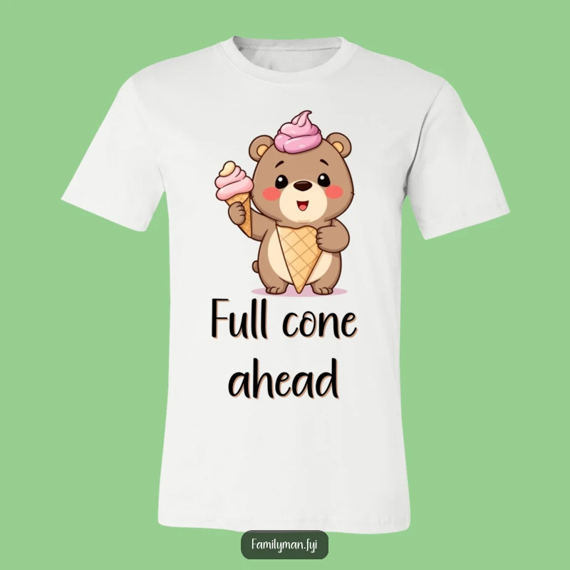 Funny Bear Cub Ice Cream T-Shirt: Wear Your Sweetest Cravings!