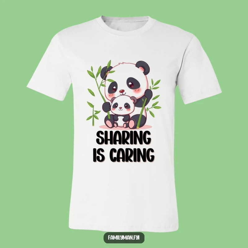 Funny Panda Sharing Bamboo T-Shirt: Relaxed Humor, Unique Gift