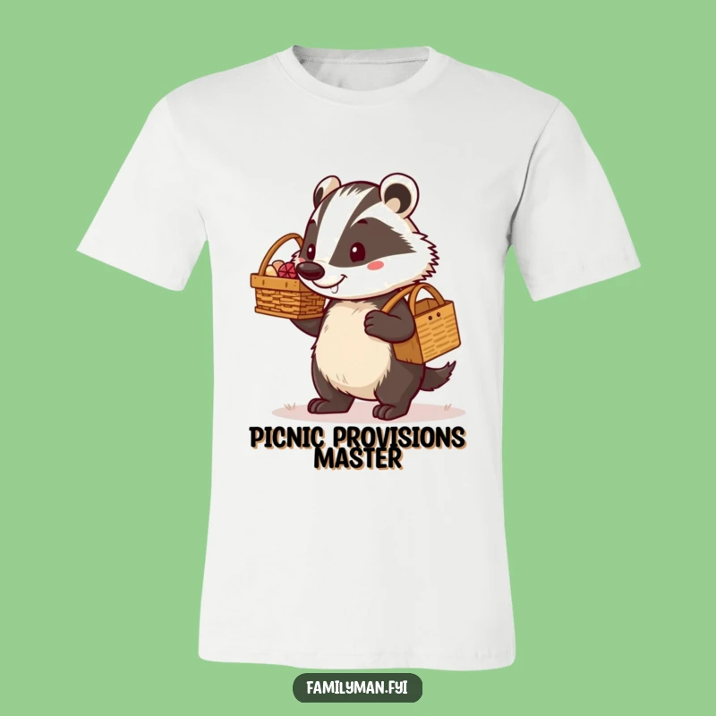 Funny Dad Badger T-Shirt: Determined Picnic Carrier, Proud Father Gift