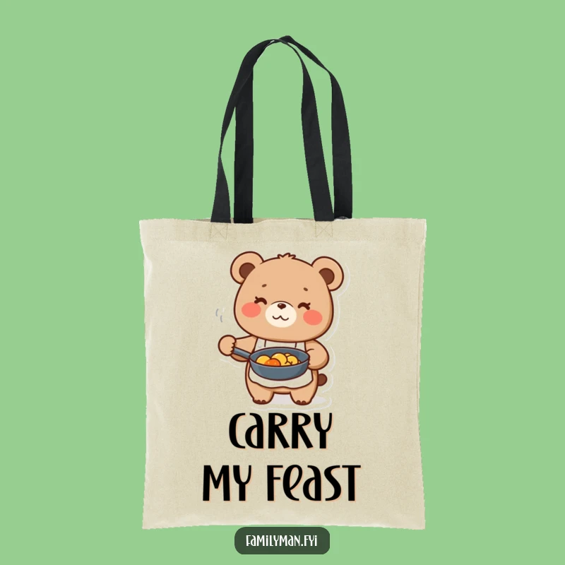 Funny Bear Chef Tote Bag - Happy Apron Carryall
