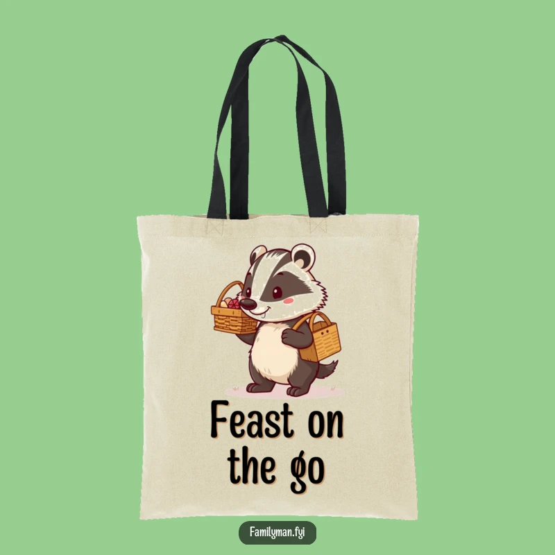 Funny Dad Badger Tote Bag: Determined Picnic Carrier, Stylish Gift