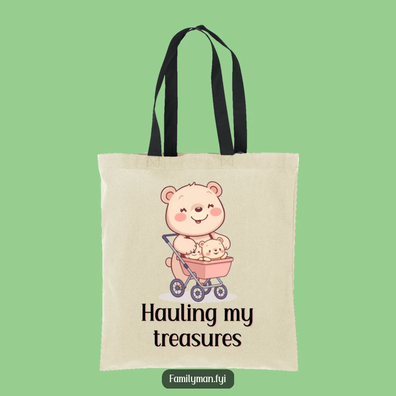 Funny Bear Stroller Tote Bag: Happy Bear Family; Stylish Funny Gift