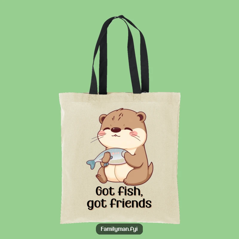 Funny Otter Sharing Tote Bag - Hilarious & Practical Gift for Friends