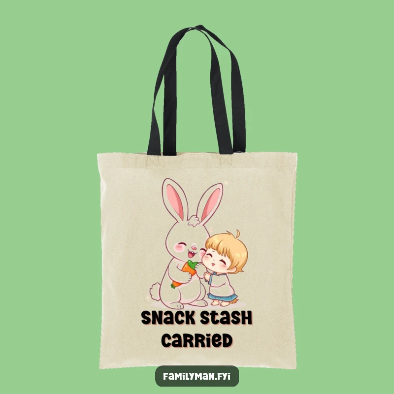 Funny Rabbit & Child Tote Bag: Carry Sweetness Everywhere