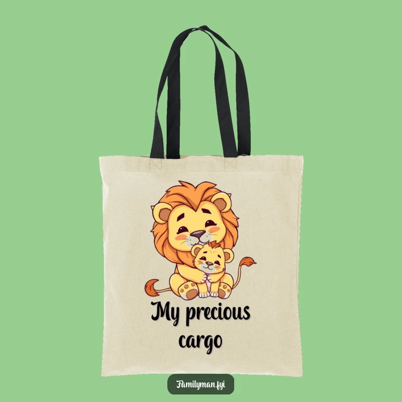 Funny Lion & Cub Tote Bag: Carry Your Pride in Style